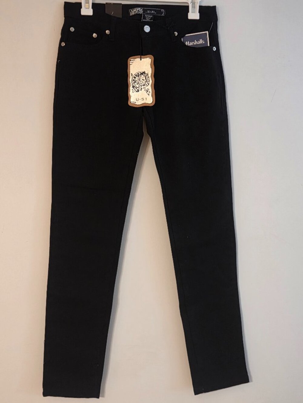 U-51 Black Low Rise Boot Cut Jeans